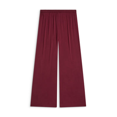 Solune Straight Pant Dark Cherry — relaxed satin lounge pants with high waist &  flattering fit for going out or staying in.