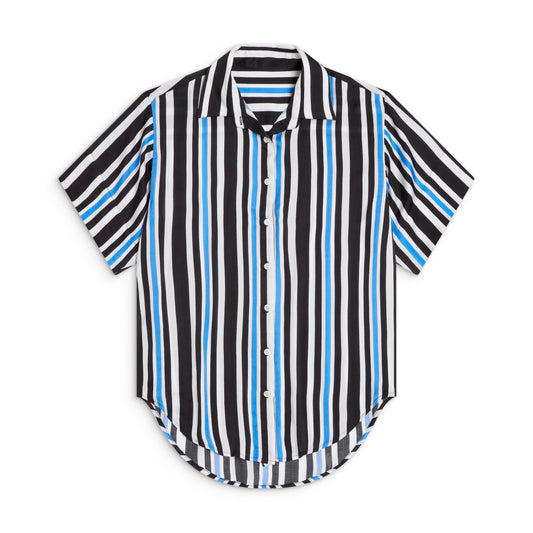 Sōlune Boyfriend Shirt — oversized satin collared button down shirt for sleeping and lounging