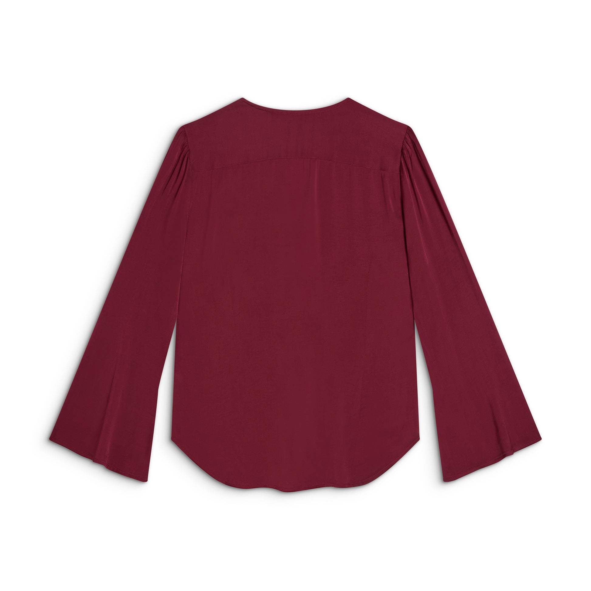 The Sōlune Muse Set Dark Cherry — bohemian satin travel and leisure set with Y2K-inspired blouse and wide-leg satin pants