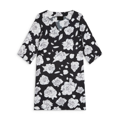 Easy shift dress to throw on in luxury satin