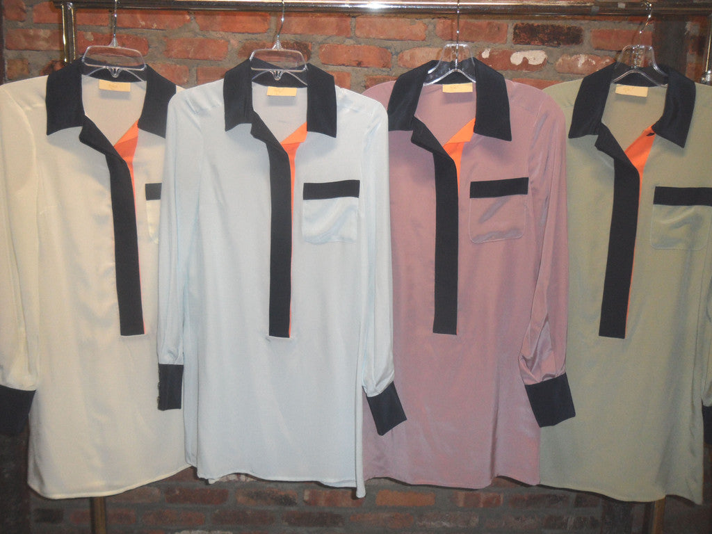 Claudine Colorblocked Shirtdress